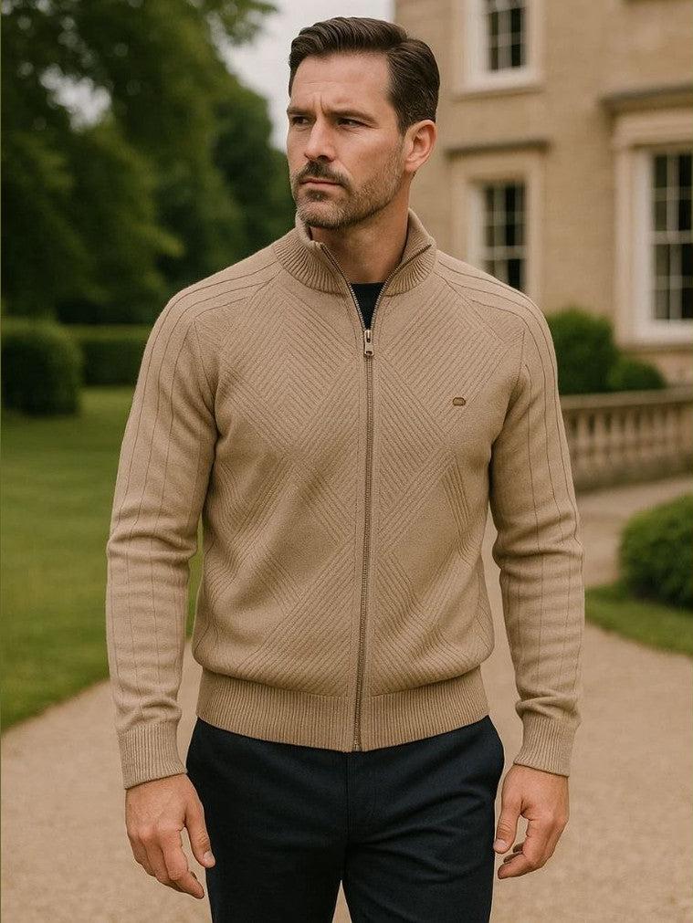 Jacquard | Cárdigan de punto con cremallera