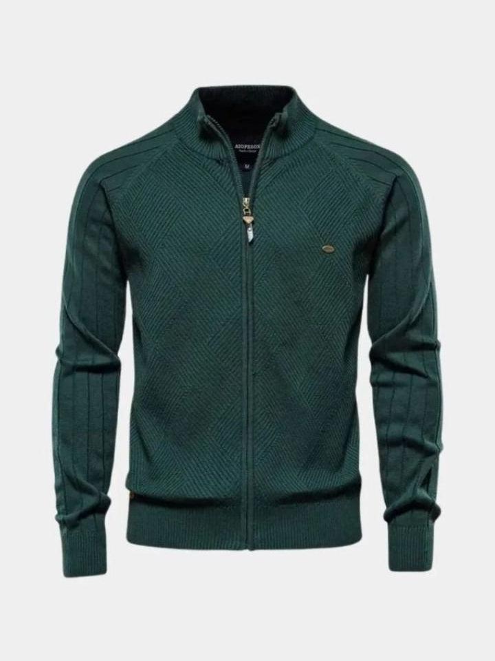 Jacquard | Cárdigan de punto con cremallera