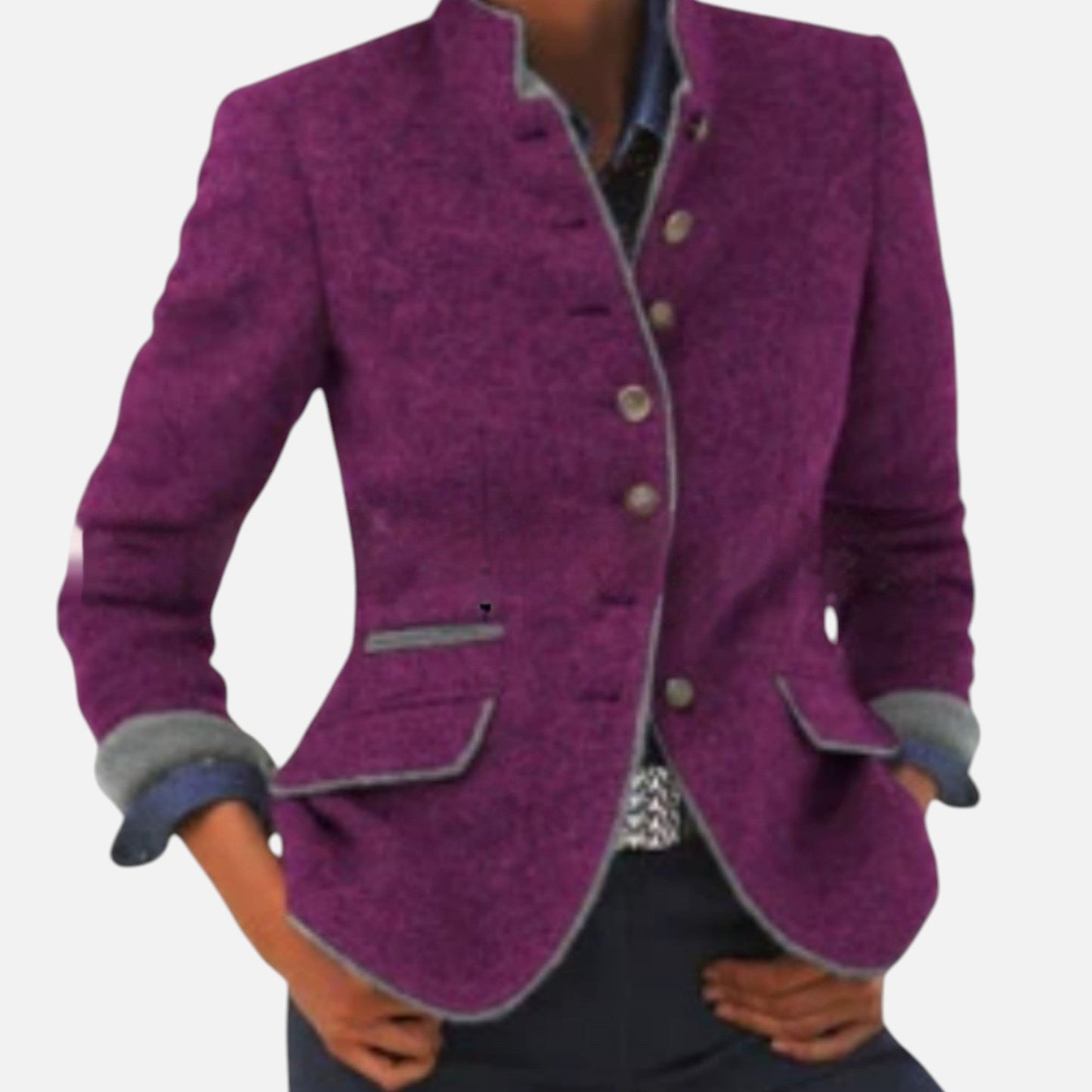 Abrigo Mujer Invierno Lana Imitación Elegante